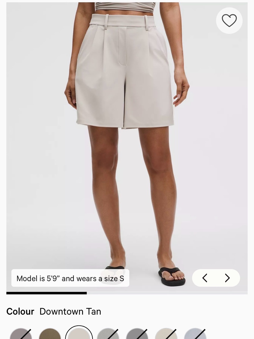 Lululemon High-Waist Daydrift Shorts Size L Downtown Tan Women's Shorts 7”